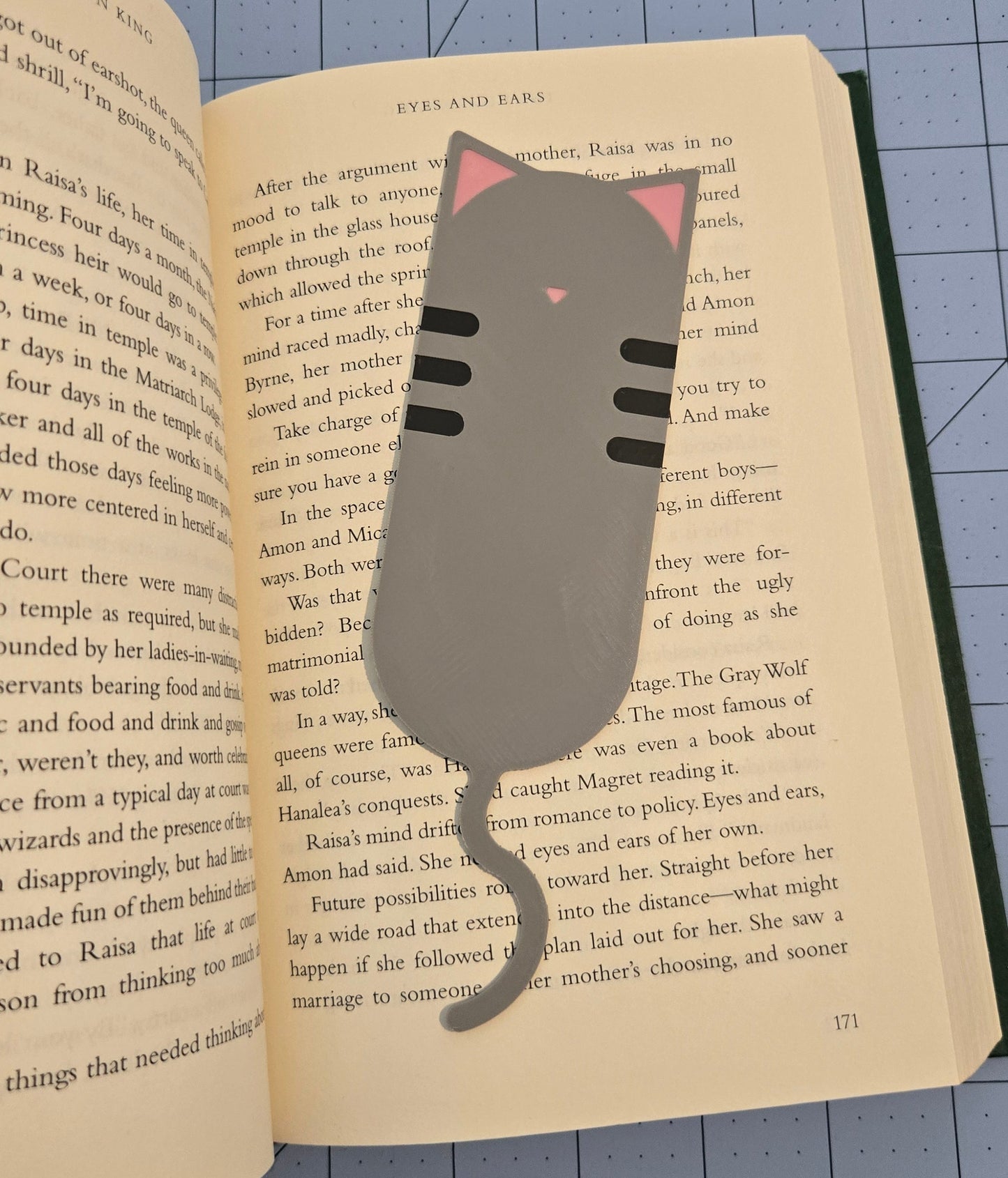 3D Printed Cat Bookmark